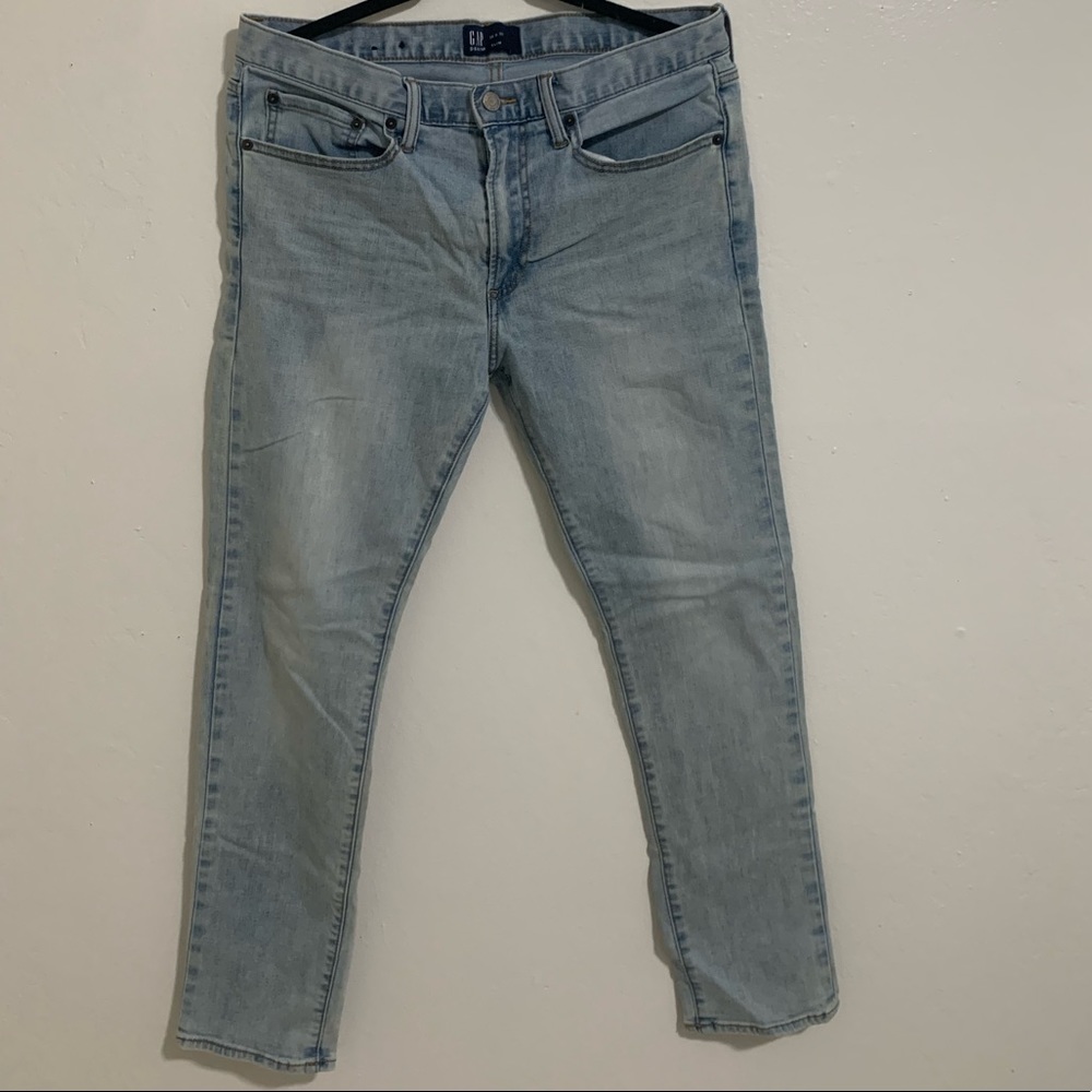 GAP Slim Pants, W:32 L:30, Color Light Blue,